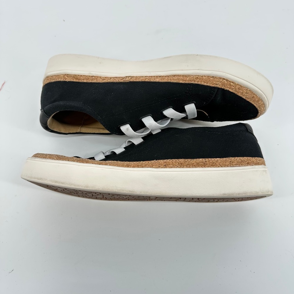 Revitalign Womens Black Canvas Platform Sneakers Cork Trim Casual‎ Shoes 9 - Picture 5 of 7